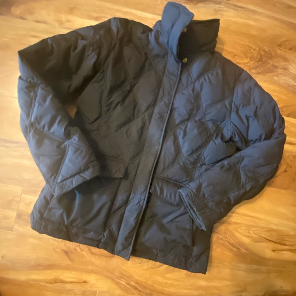 Lands' End Black Quilted Down Jacket